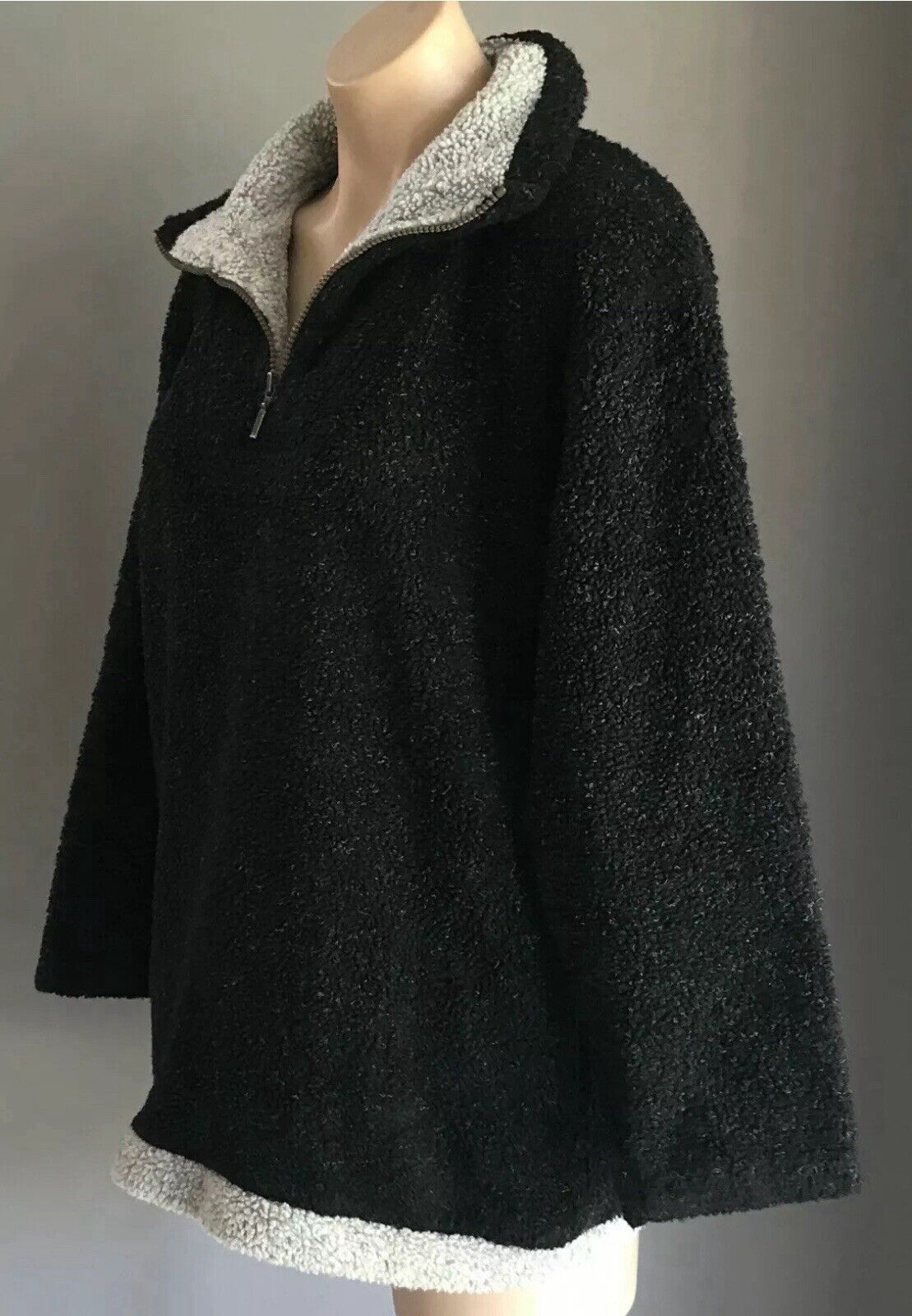 TARGET Jacket 1/2 Zip Fleece Black & Grey Long Sleeve Top Ladies Size 14  Warm
