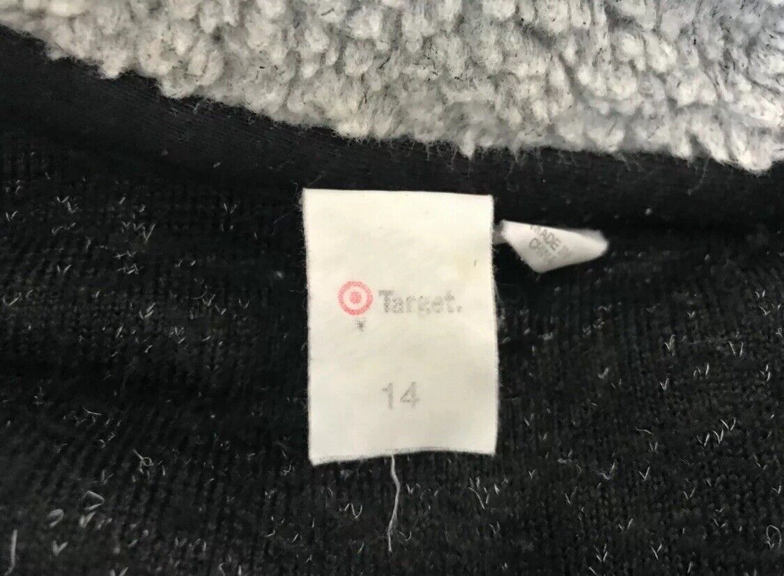 TARGET Jacket 1/2 Zip Fleece Black & Grey Long Sleeve Top Ladies Size 14  Warm