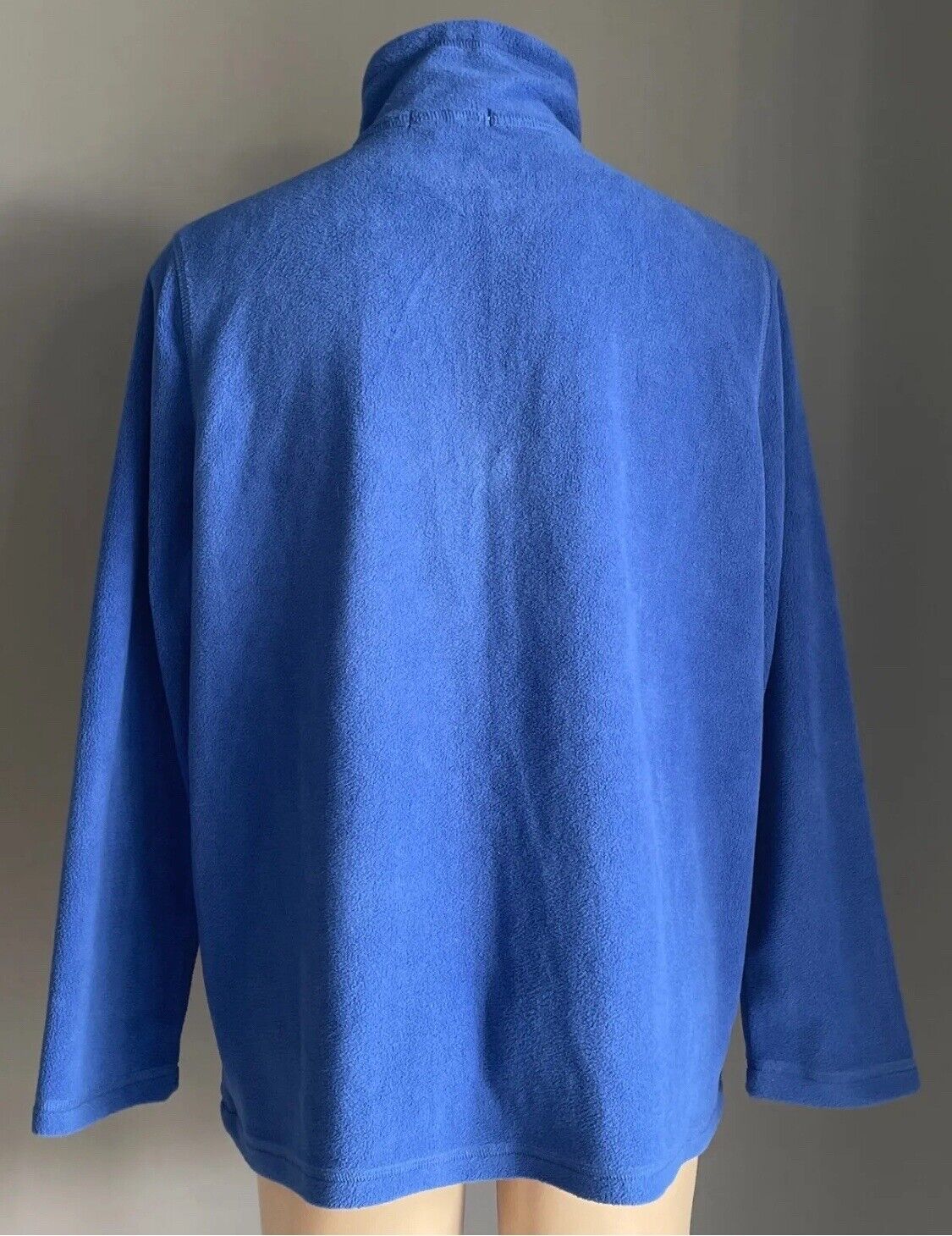 VICTORIA HILL Polar Fleece Top Blue High Collar 1/4 Zip Front L/Sleeve Size M 12