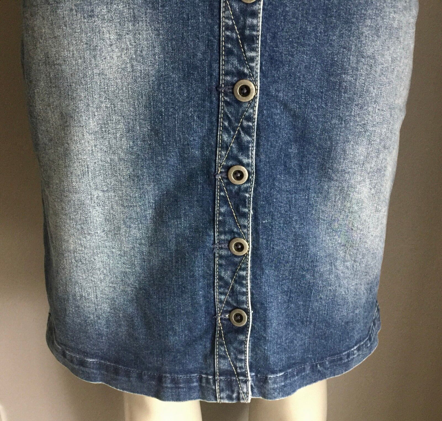 Size 14 Jeans JAG JEANS Denim Skirt Straight Knee Length Blue  Retro