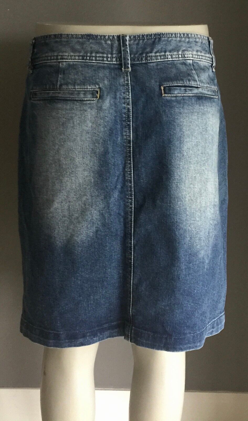 Size 14 Jeans JAG JEANS Denim Skirt Straight Knee Length Blue  Retro