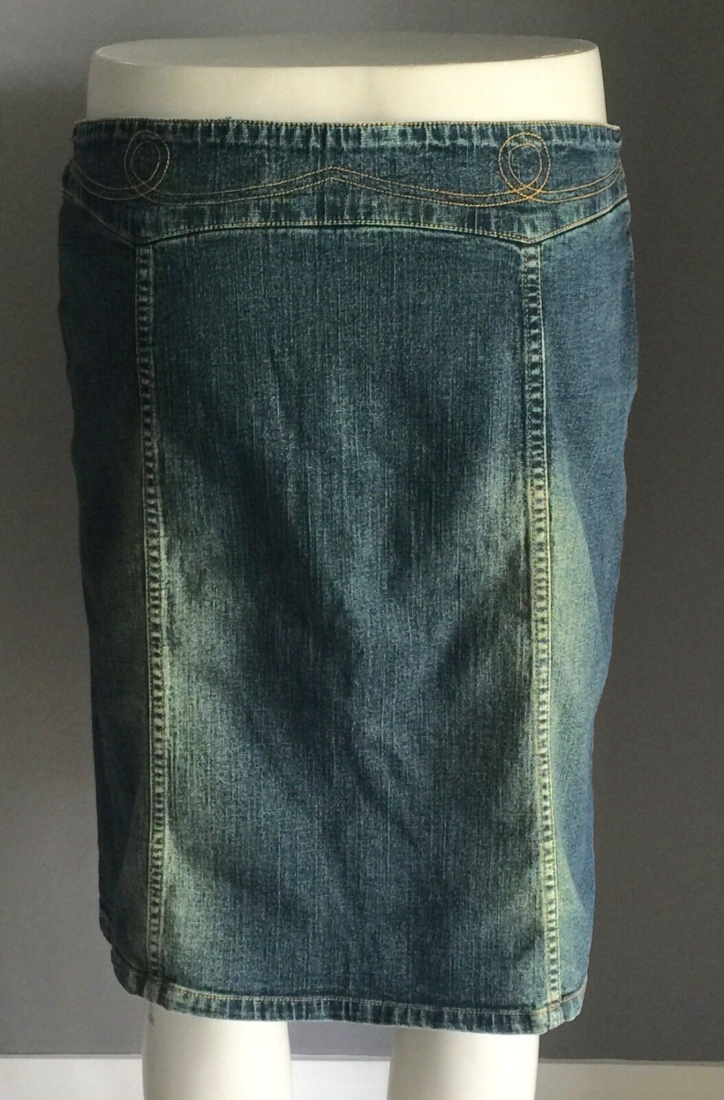 FLIRTY DENIM Denim Skirt Blue Straight Knee Length Jeans Ladies Size 14 Jeans