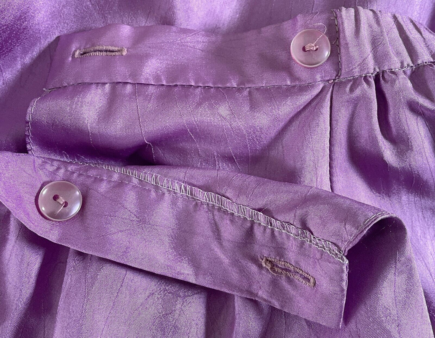 Soft Taffeta Midi Skirt Tier Mauve Lilac Purple Pink Applique Waist Tie Size 14