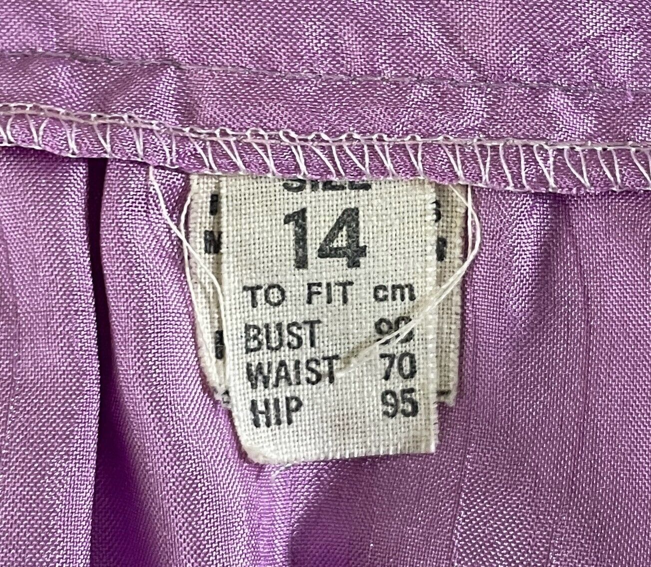 Soft Taffeta Midi Skirt Tier Mauve Lilac Purple Pink Applique Waist Tie Size 14