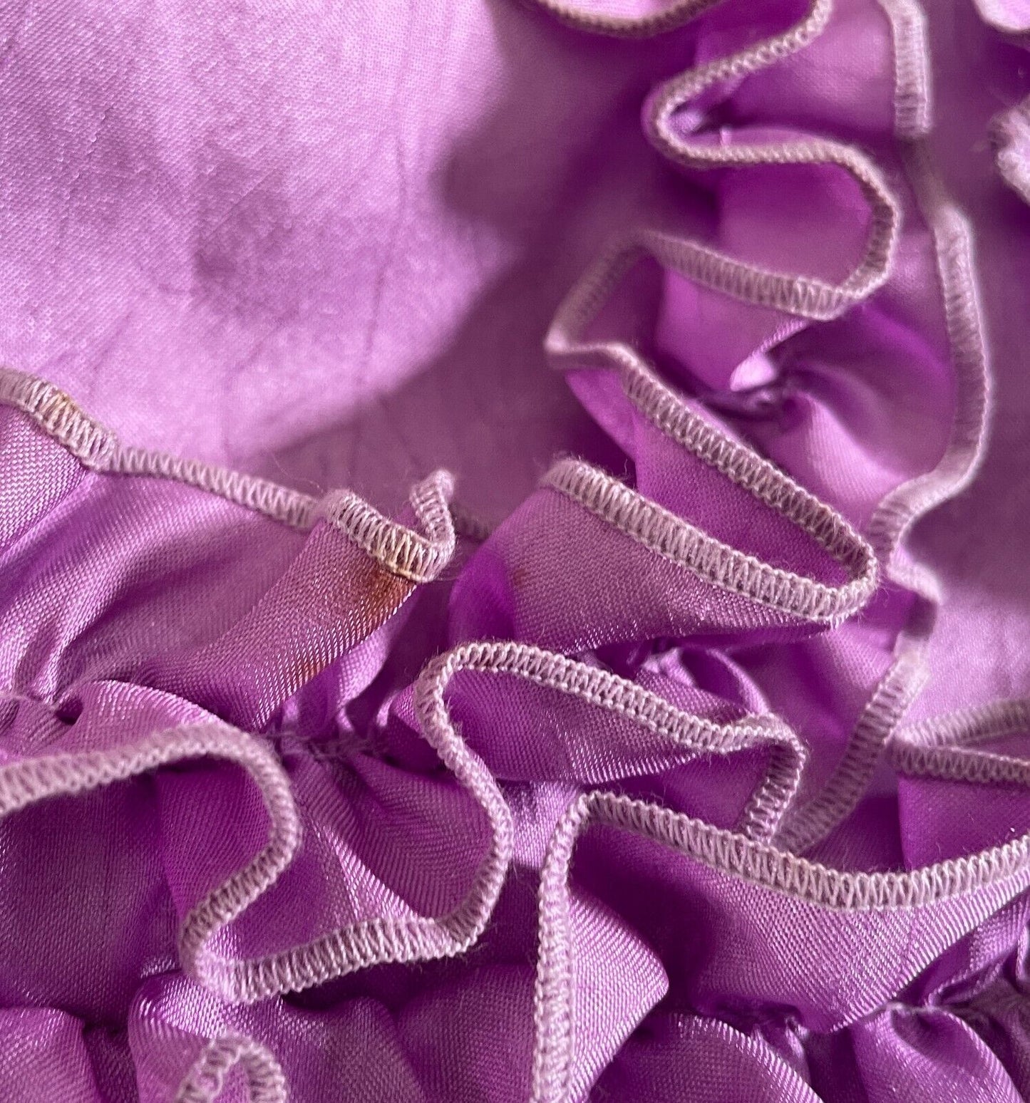 Soft Taffeta Midi Skirt Tier Mauve Lilac Purple Pink Applique Waist Tie Size 14