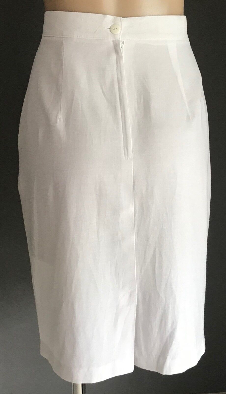 MARSHAL GERALD ASHLEY Skirt Vintage White Straight Knee Length Ladies Size 14