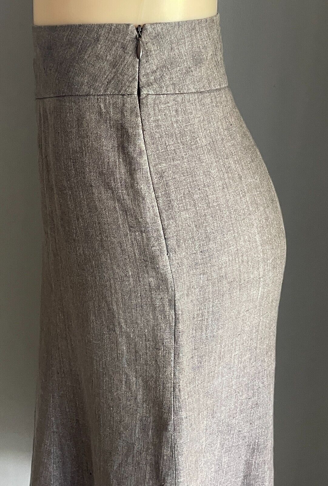 COUNTRY ROAD Skirt Brown A-Line Linen Asymmetric Hem Size 14 Floral Embroidery