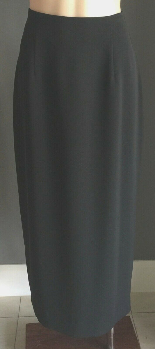 GEOFF BADE Maxi Skirt Black Straight Long Skirt Ladies Size 14 Formal Vintage