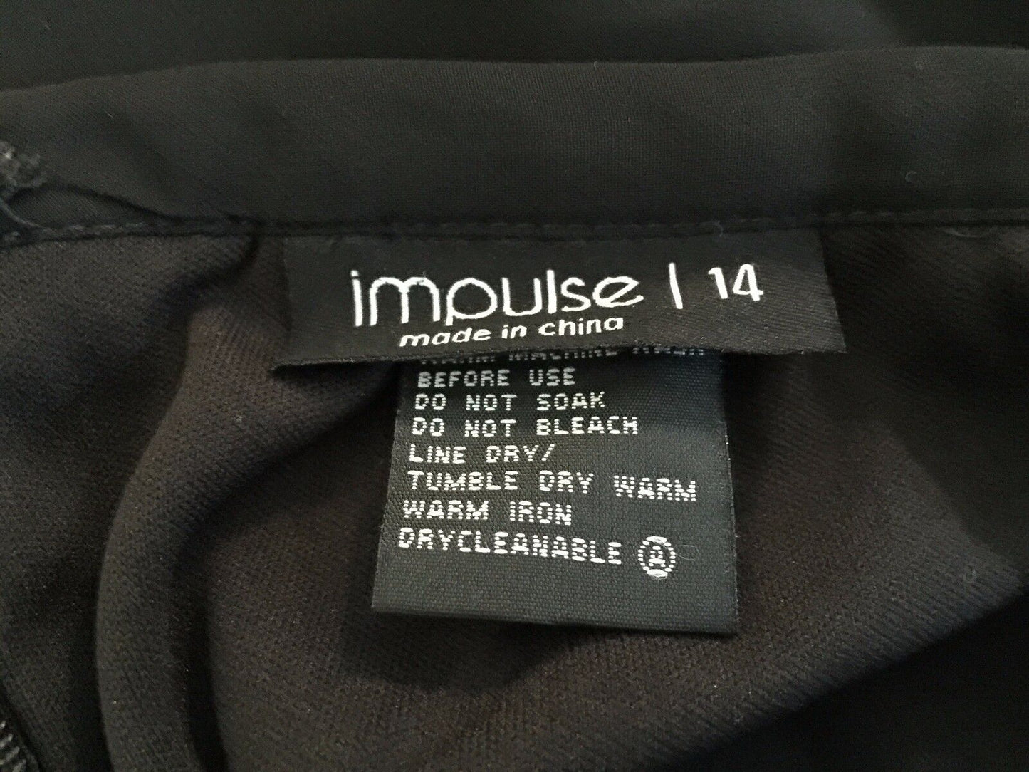 IMPULSE Skirt Dip Hem Chiffon Skirt Black Ladies Size 14 Gorgeous