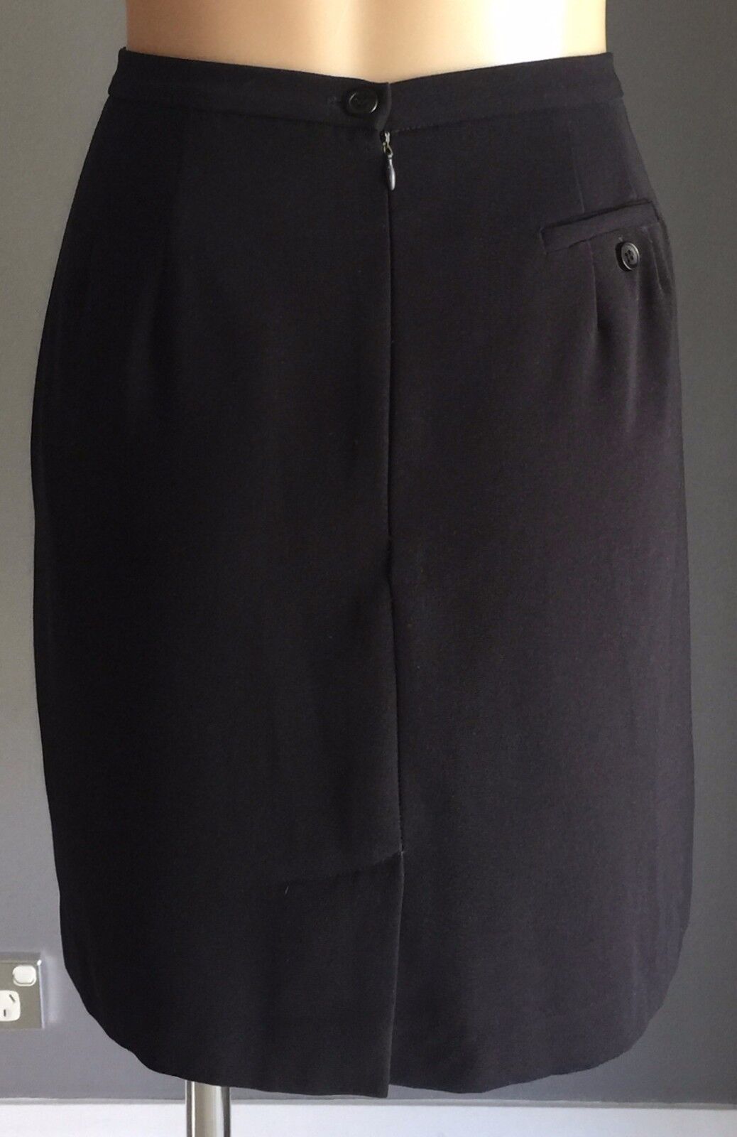 JACQUI E Skirt Navy Blue Short Straight Above Knee Ladies Size 14