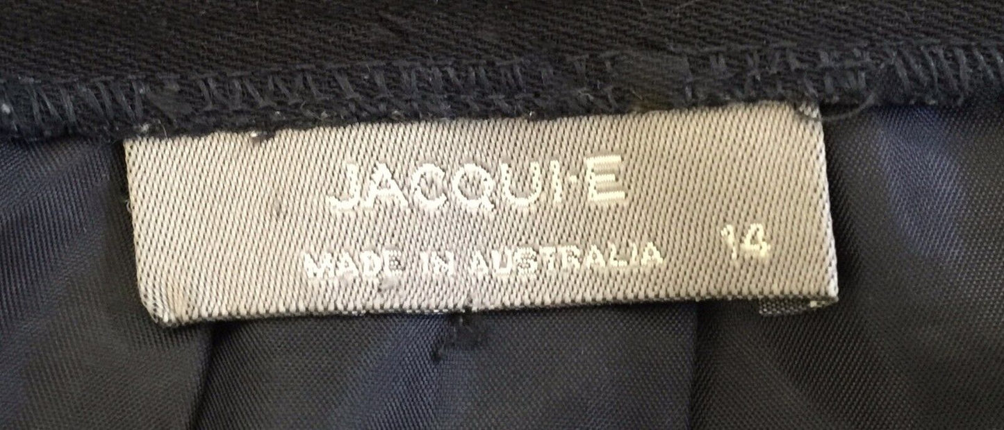 JACQUI E Skirt Navy Blue Short Straight Above Knee Ladies Size 14