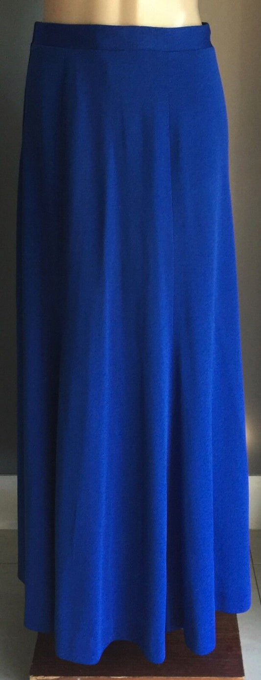 Vintage YOUNG EDWARDIAN Stretch Maxi Skirt Cobalt Blue Ladies Size 14