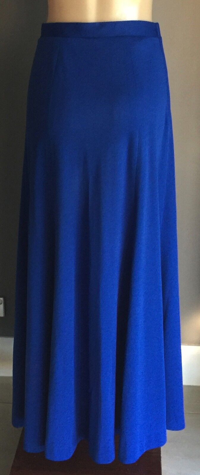 Vintage YOUNG EDWARDIAN Stretch Maxi Skirt Cobalt Blue Ladies Size 14
