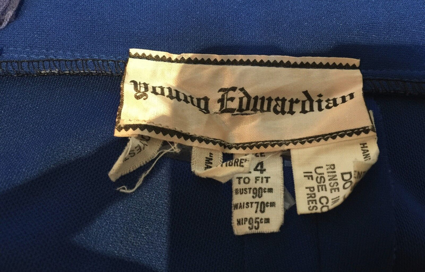 Vintage YOUNG EDWARDIAN Stretch Maxi Skirt Cobalt Blue Ladies Size 14