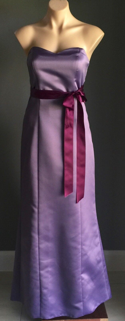 Strapless Dress MARI GOURLAY Empire Waist Evening Gown Purple Ladies Size 10 NEW