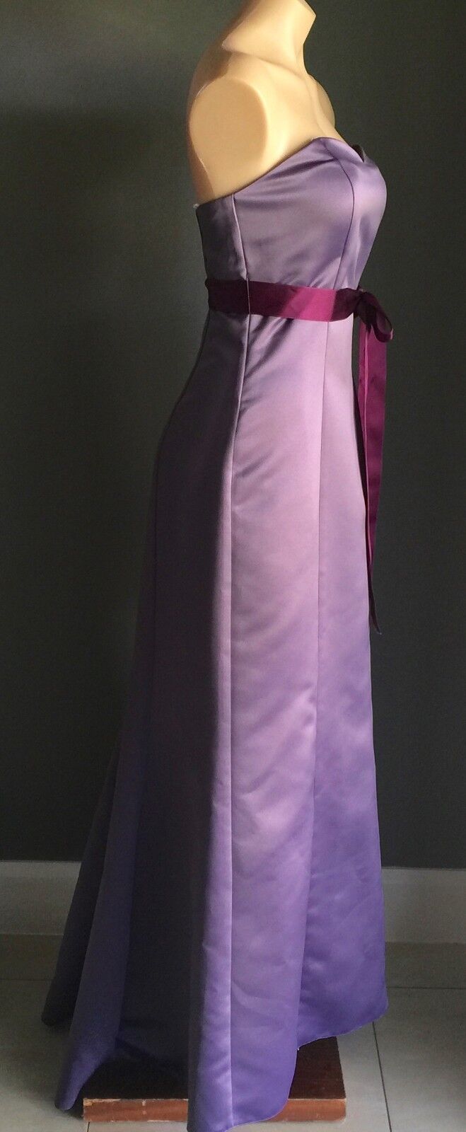 Strapless Dress MARI GOURLAY Empire Waist Evening Gown Purple Ladies Size 10 NEW