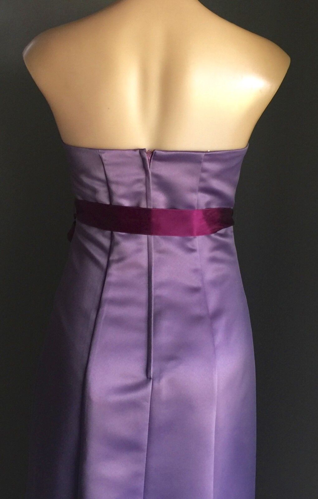 Strapless Dress MARI GOURLAY Empire Waist Evening Gown Purple Ladies Size 10 NEW