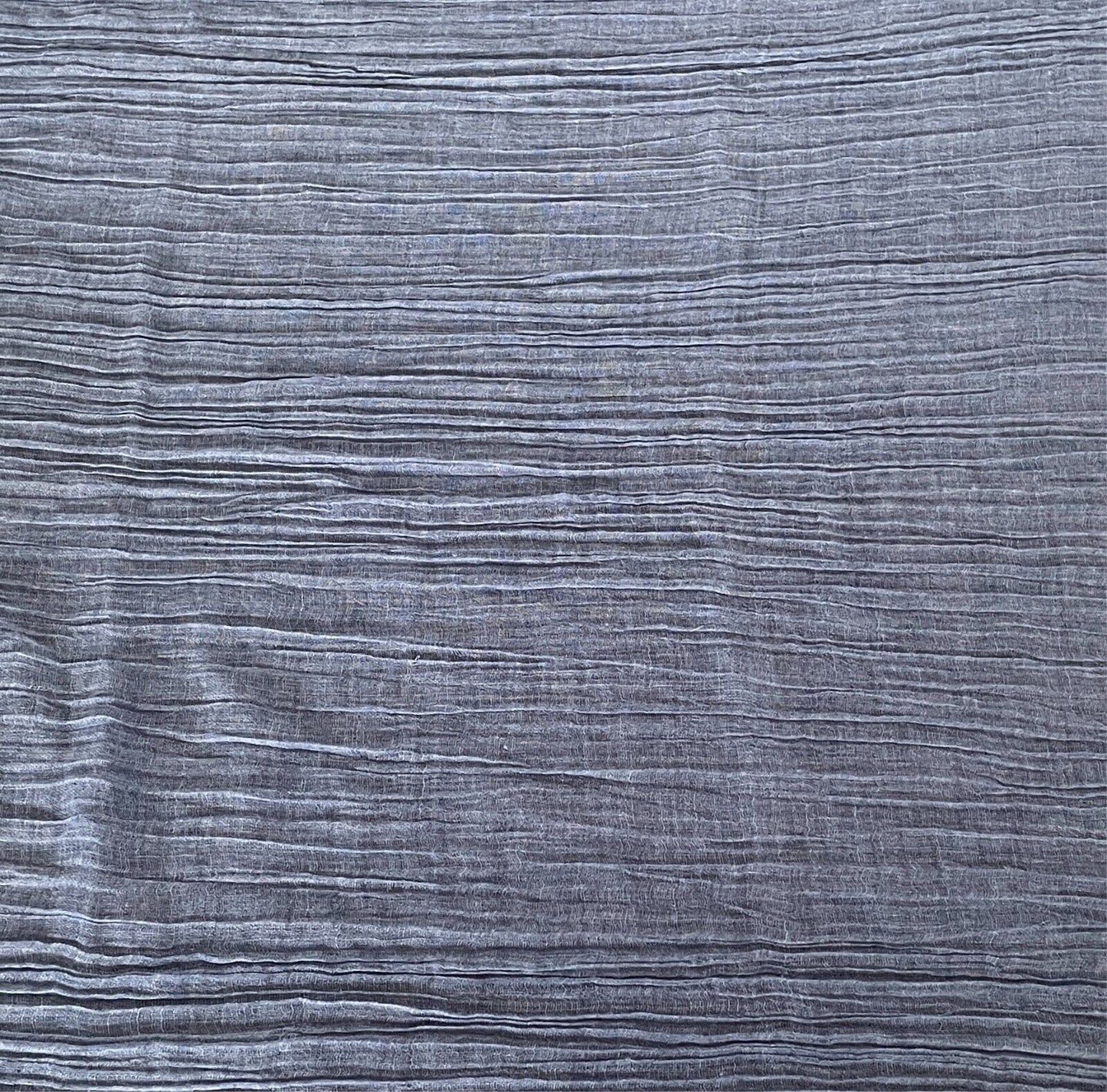 Fringed Neck SCARF Wrap Shawl Blue Denim Colour Wrinkle Look Fabric Rectangle