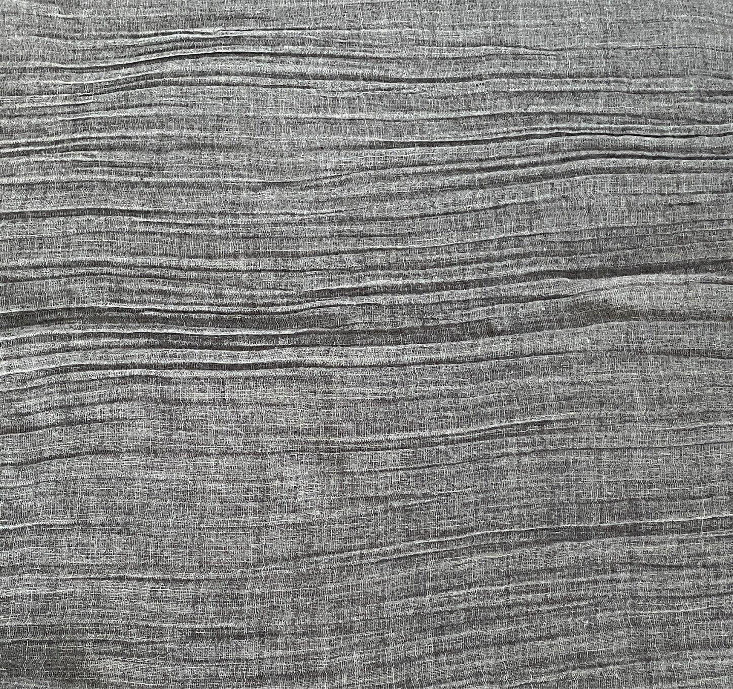 Fringed Neck SCARF Wrap Shawl Grey Colour Wrinkle Look Fabric Rectangle