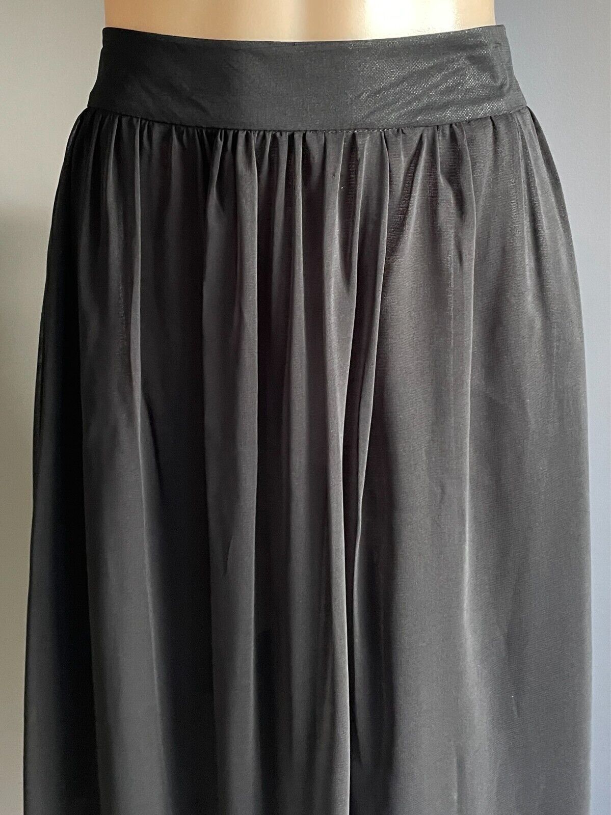 KOUKLA Black Maxi Skirt Size 14 Semi Sheer Overlay Round Hemline - NWT!