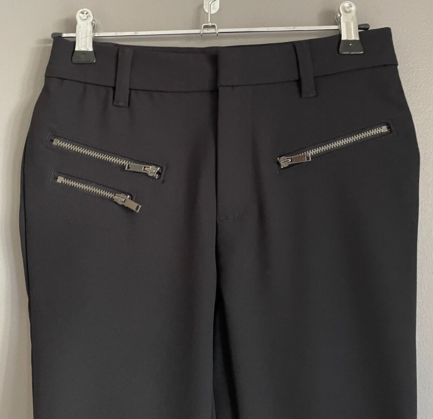 GAP Black "Techy Moto Legging" Stretch Pants Ankle Zips Inseam Size 0 AU 4 63cm