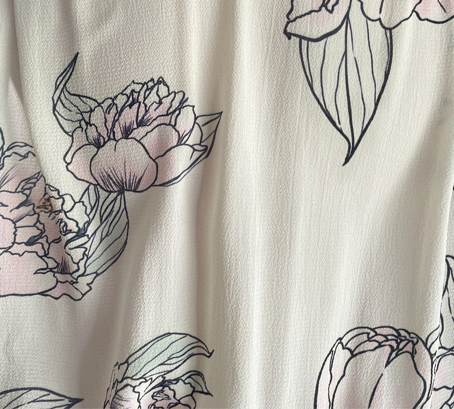 THE CHERRY SHOP White & Pastel Floral Top Size 10 Zip Front Cropped Sleeveless