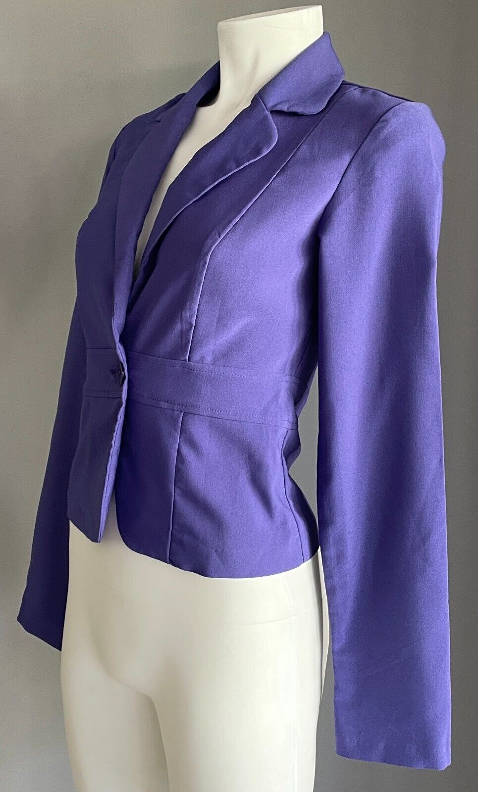 PURPLE JACKET Tailored Fit Long Sleeves Size 6 Collar Stretch Fabric