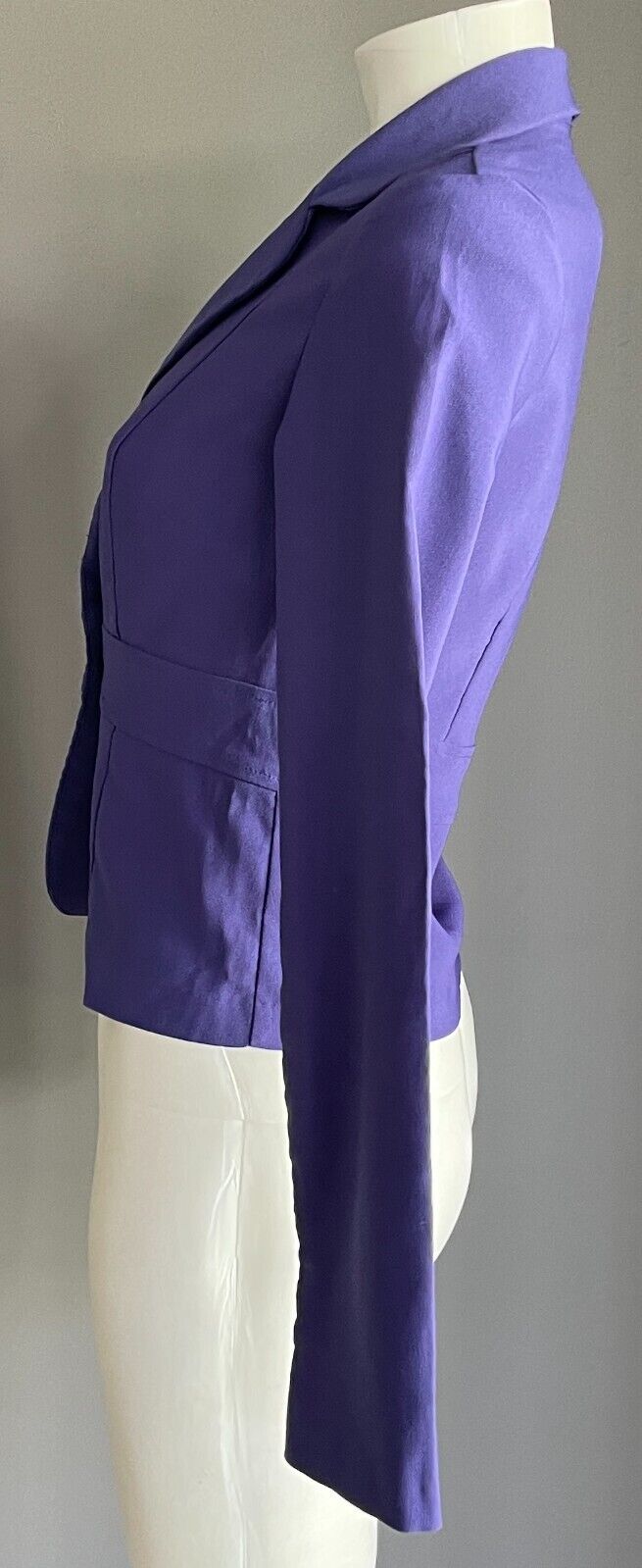 PURPLE JACKET Tailored Fit Long Sleeves Size 6 Collar Stretch Fabric