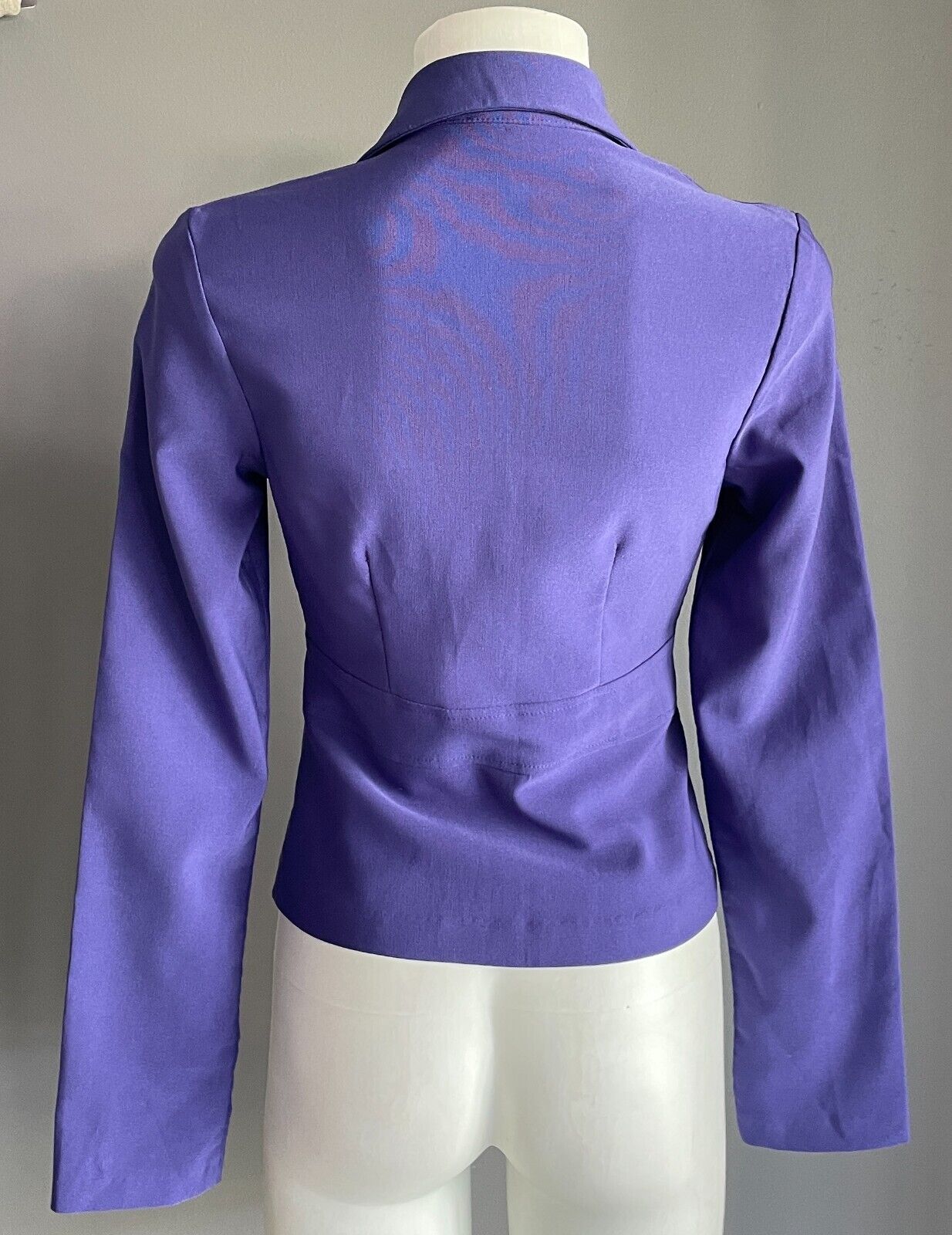 PURPLE JACKET Tailored Fit Long Sleeves Size 6 Collar Stretch Fabric