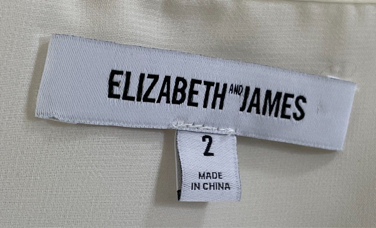 ELIZABETH AND JAMES "Jill" White Strapless Pleated Peplum Top Size 2 AU 6 8