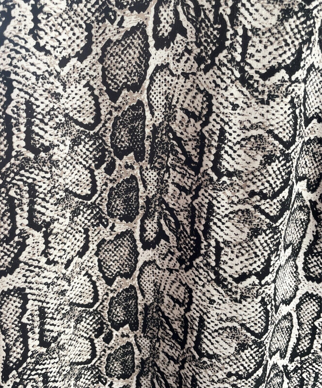 YOURBAN Shift Dress Black White Grey Taupe Python Snake Print Size M  Collar