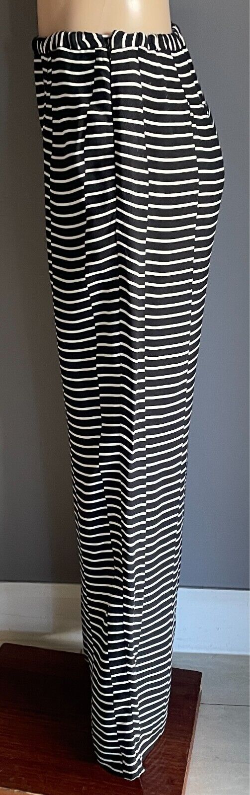 PRINCIPLES by BEN de LISI Black & White Stripe Pants Size 14 Straight Wide Leg