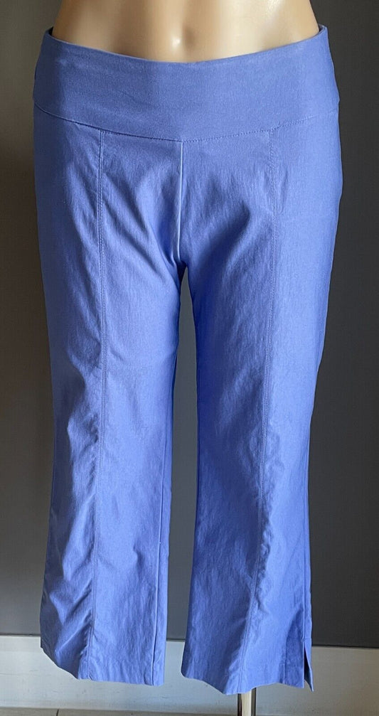 FELLA HAMILTON Capri Pants Cornflower Blue Stretch Pull On Cropped Size 14