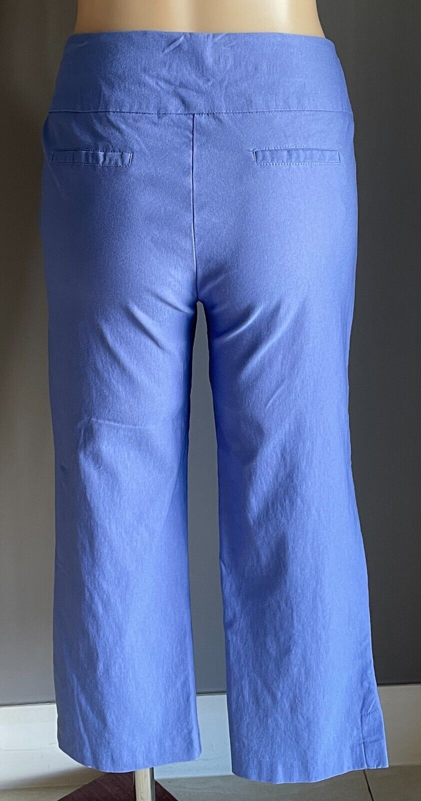 FELLA HAMILTON Capri Pants Cornflower Blue Stretch Pull On Cropped Size 14
