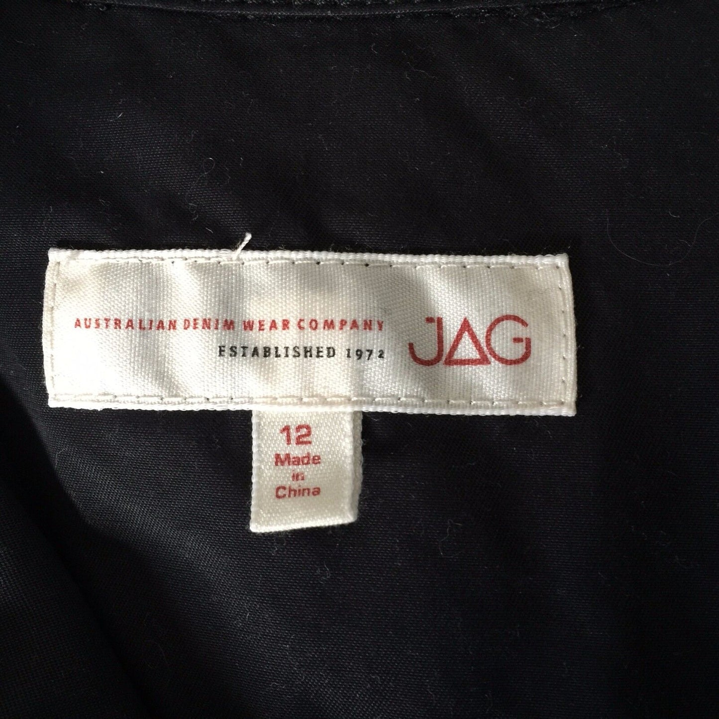 JAG Trench Coat Smart Black Long Jacket Ladies Size 10 - Super Chic!