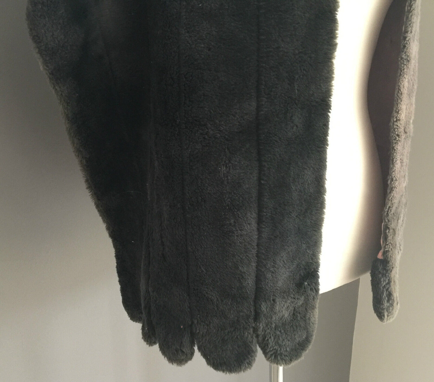 Vintage 1940's - 1950's Faux Fur Dark Grey Stole COAT