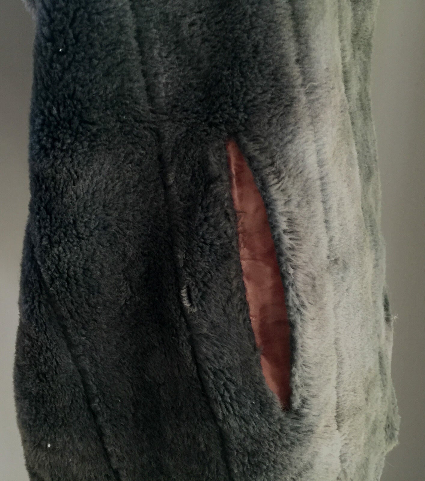 Vintage 1940's - 1950's Faux Fur Dark Grey Stole COAT