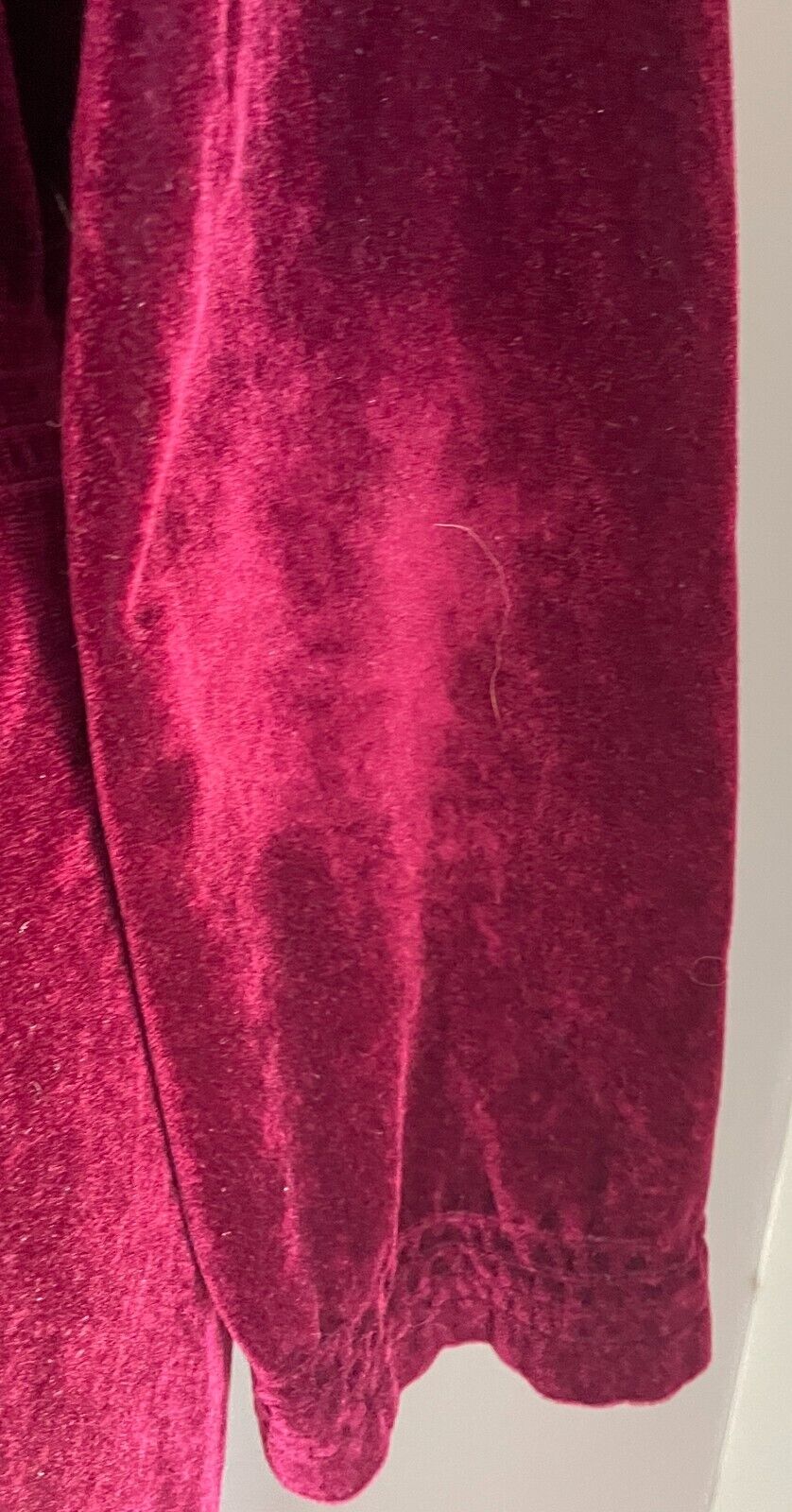 VALENTINA Dressing Gown Bath Robe Burgundy Velour Long Sleeve Size 16 Vintage