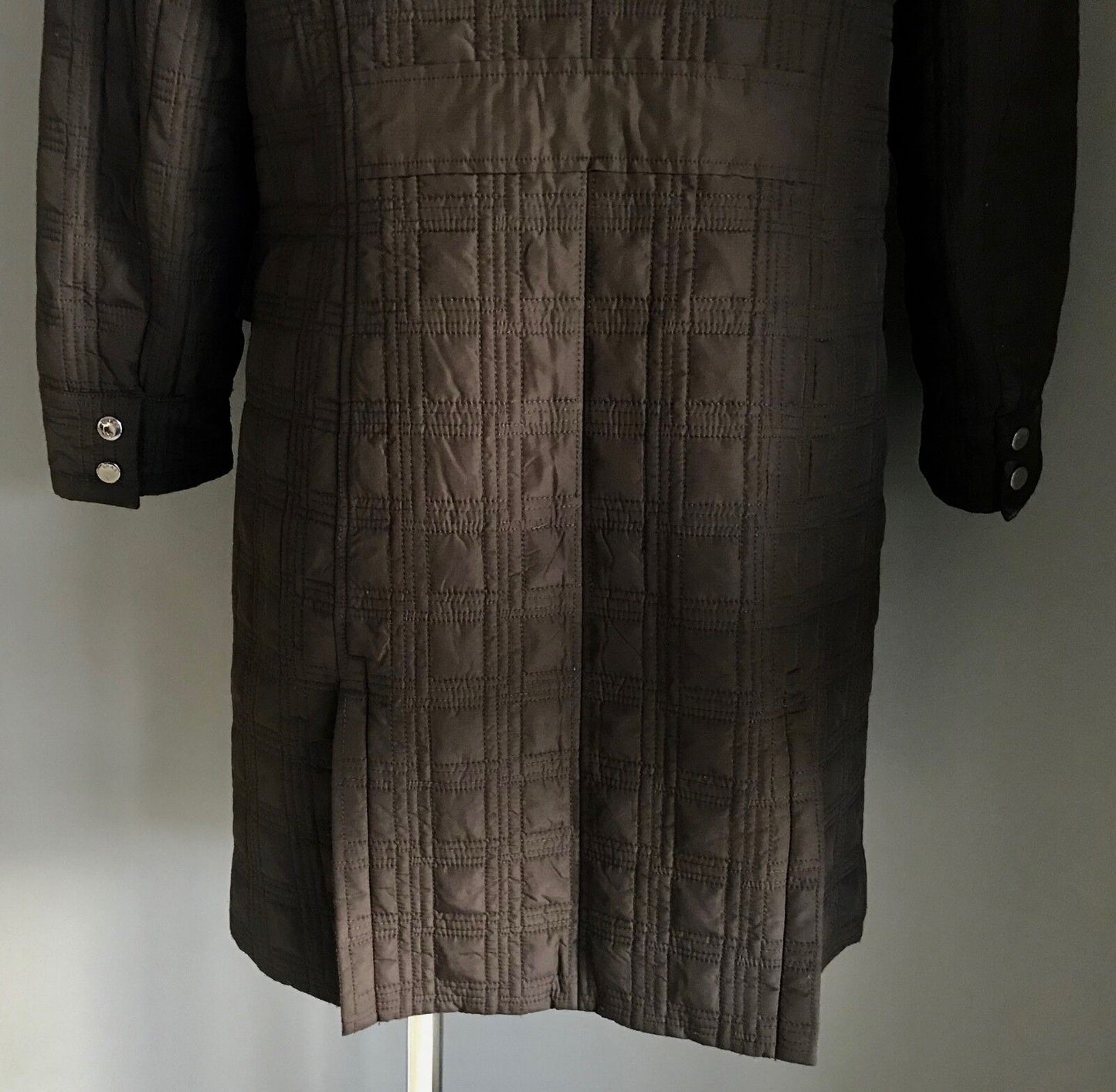 BRAX FEEL GOOD Jacket Coat Quilted Brown Square Puffer Jacket Sz 12 Warm Vintage