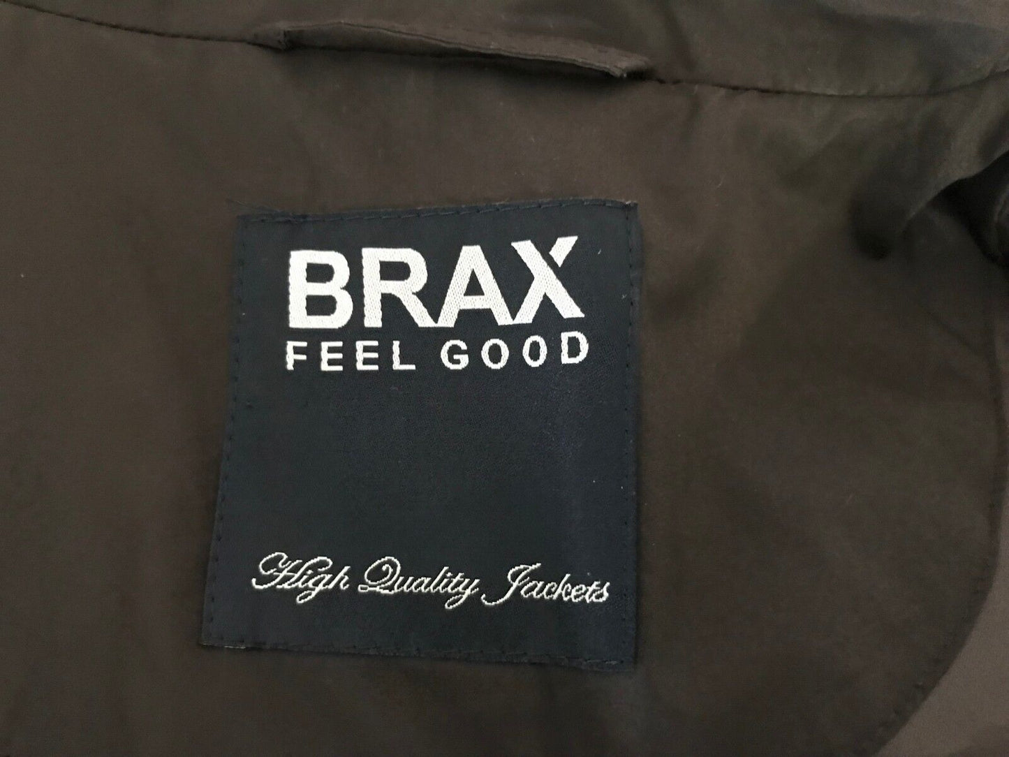 BRAX FEEL GOOD Jacket Coat Quilted Brown Square Puffer Jacket Sz 12 Warm Vintage