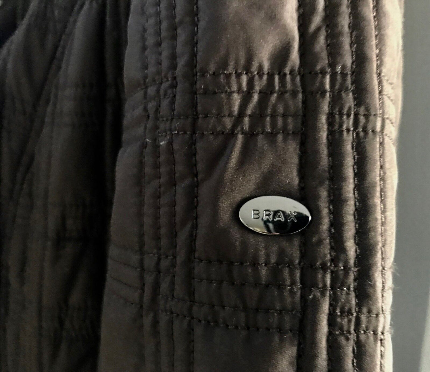 BRAX FEEL GOOD Jacket Coat Quilted Brown Square Puffer Jacket Sz 12 Warm Vintage