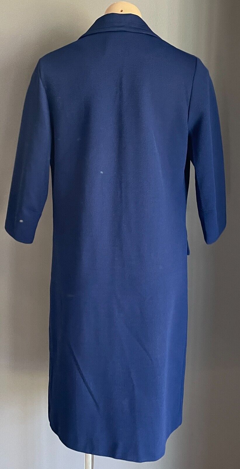 Vintage ESCAPADE SYDNEY Coat Blue Lightweight  3/4 Sleeve Button Front Size 12