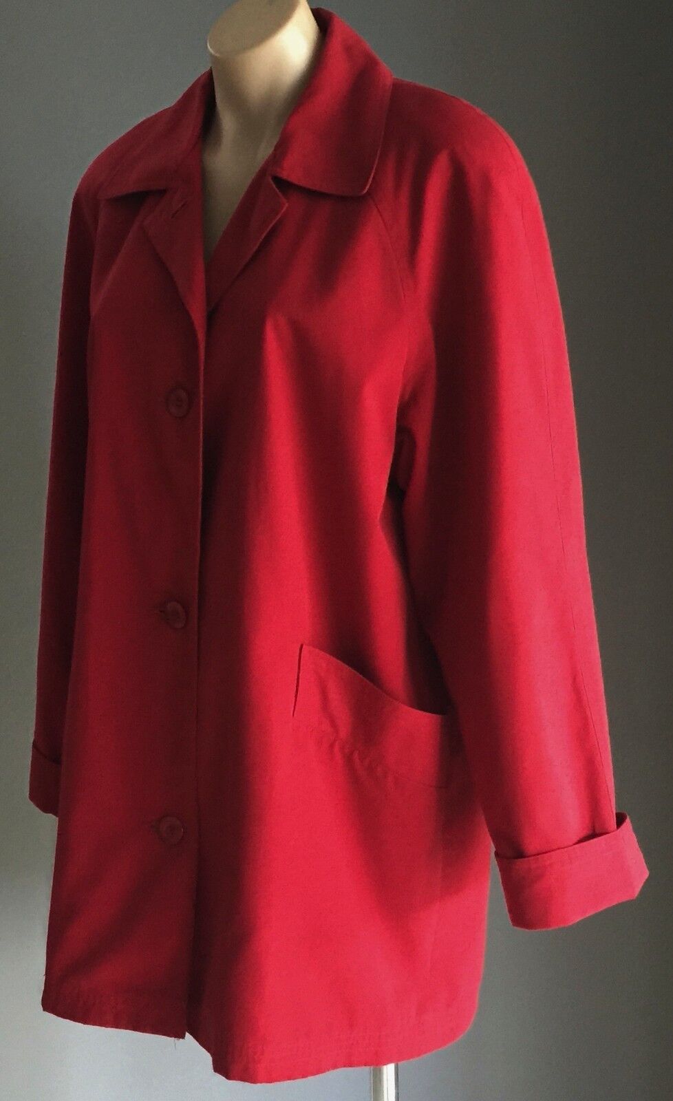 Vintage A VIRGO MODEL Coat Red Lightweight Jacket Ladies Size 12 Water Resistant