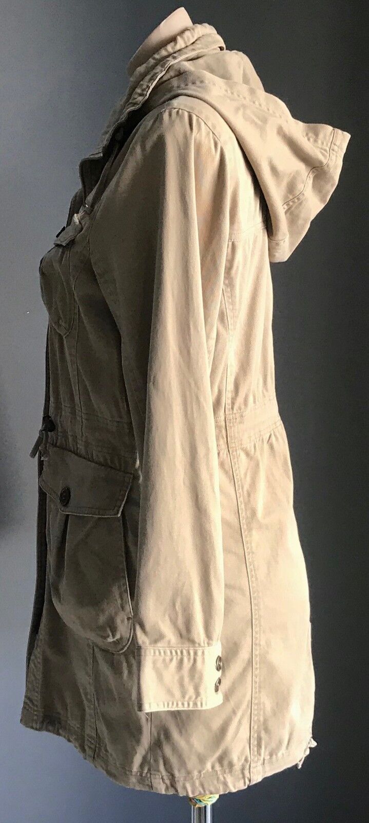 MOI L'école Jacket Coat Hooded Anorak Caramel Winter Utility Ladies Size S 10