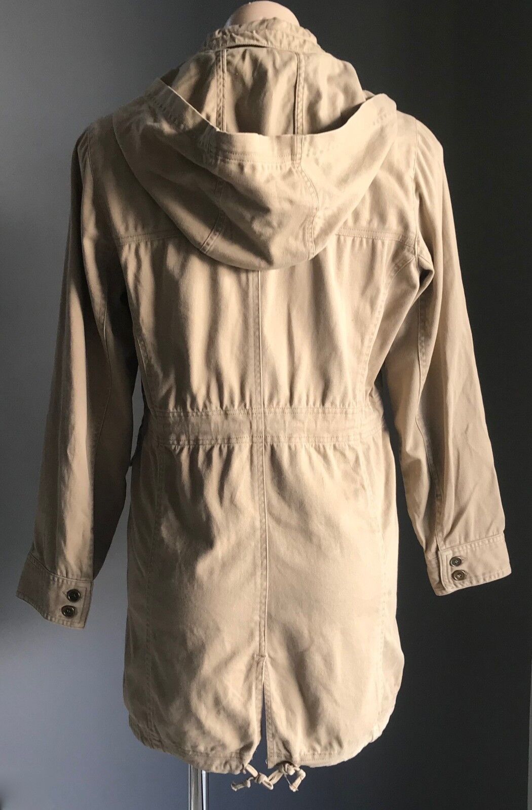 MOI L'école Jacket Coat Hooded Anorak Caramel Winter Utility Ladies Size S 10