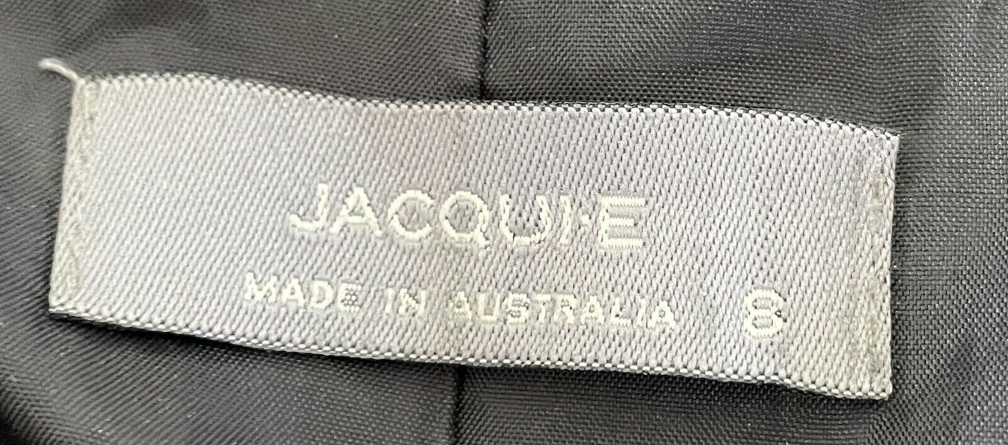 JACQUI E Coat Black & White Tweed Fabric Long Sleeve Ladies Size 8 10