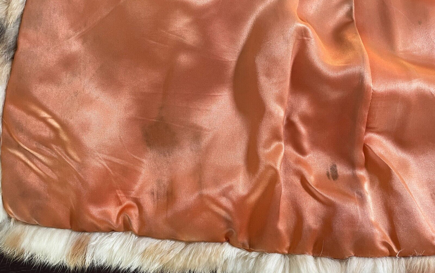 LEVY FURS Jacket Cream Brown Tone Rabbit Fur Coat Size 12 Timeless Vintage