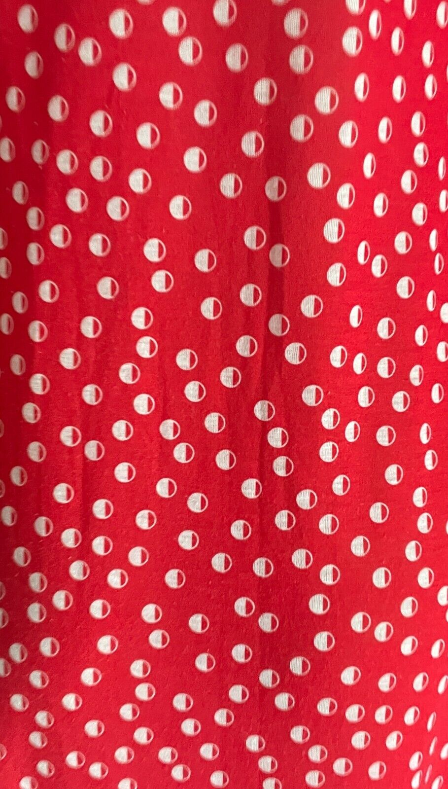 1960's 1970's House Coat Bath Robe Red White Print Size 14 Wrap Long Sleeve