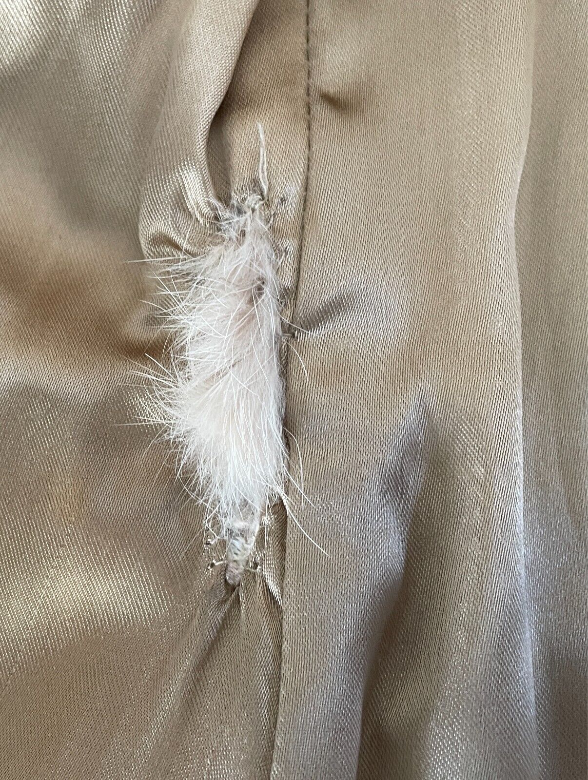 FUR COAT Cream Rabbit Size 10 Timeless Classic Soft Long Sleeves Lined Vintage