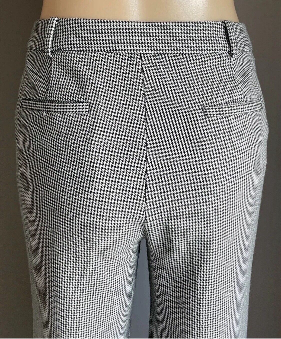 MARCS Size 10 Pants Crop Black White Houndstooth Wide Leg Trousers Knit NEW